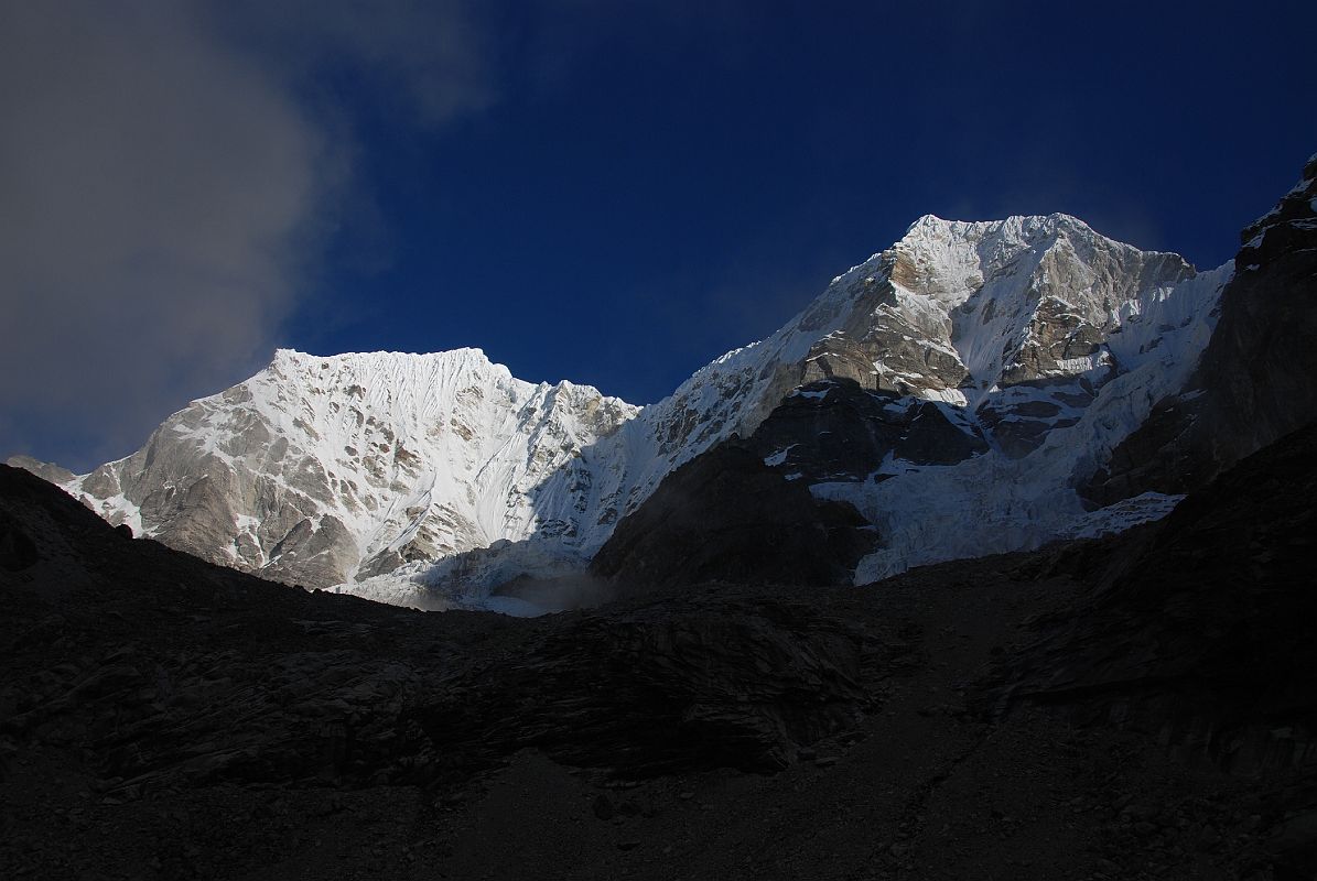 Rolwaling 08 03 Tengi Ragi Tau At Sunrise From Camp Below Tashi Lapcha Pass In Thame Valley